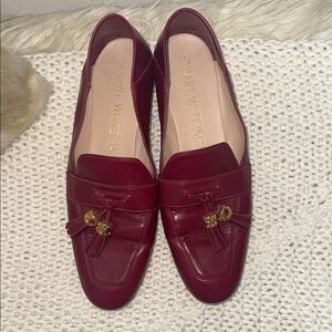 Stuart Weitzman Burgundy Tassel Loafers